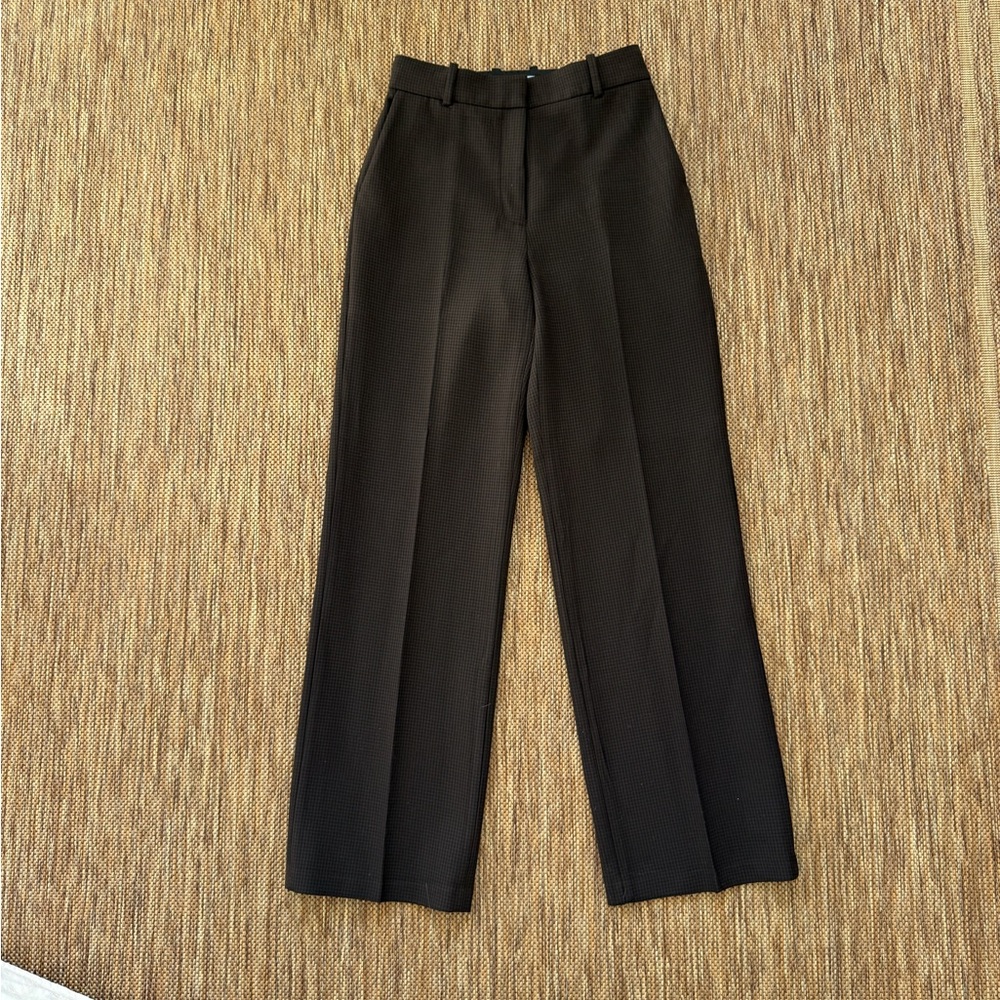 Babaton brown tartan Wide-Leg Trousers